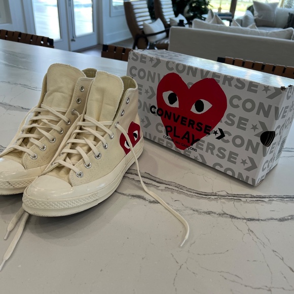 Comme de Garçons PLAY Converse Hi Tops M9/W11 - Picture 10 of 16